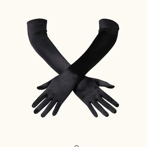 NWOT Pair Of Black Long Length Gloves And Black Pair Of Fishnets One Size